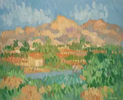 Hillside Nerja by Desmond Carrick, Oil on board, sold Mar 2022