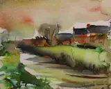 Sean Fingleton, Grand Canal, Dublin, 2002, Watercolour