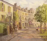 Frank Murphy, Street Scene, Oil on canvas