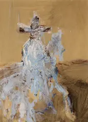 Gerald Davis, Blue Rider, Oil on board