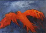 Carmel Mooney, Study For A Firebird, Oil on canvasboard