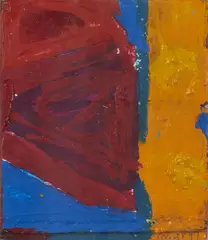 Anthony Frost, Bleached Blues And Things (Red Wedge), Acrylic on wood