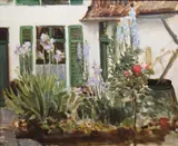 William Crampton Gore, Very Early Morning Sketch In My Garden, Montreuil, Oil on board