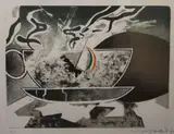 Micheal Farrell, Storm In A Teacup, Lithograph