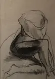 Barbara Warren, The Model, Charcoal on paper