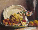 Roderic O'Conor, Still Life With Cauliflower, Vase Of Flowers And A Platter, (c.1923-26) Oil on canvas
