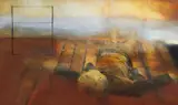 Raft by Hughie O'Donoghue, 2007, Oil, sold Nov 2021