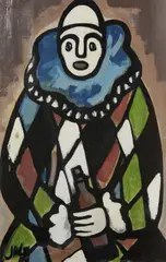 Clown by Markey Robinson, Gouache, sold Nov 2021