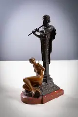 Ferdinand Lepcke, Nymph And Satyr, Bronze