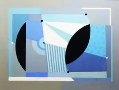 Tim Woolcock, Blue Lunar Inception, Oil on board