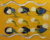 Paki Smith, I Dreamed Of A White Snake In The Garden, Oil on jackfruit board