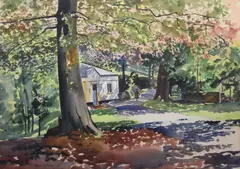 John Skelton, Light Through The Trees, Oil on board