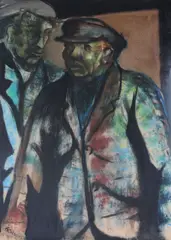 Seamus O'Colmain, Markey, 1968, Oil and charcoal on board