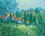 Grassy Hillside by Desmond Carrick, Oil on board, sold Oct 2021