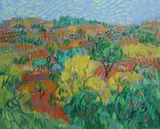 Rolling Hills, Nerja by Desmond Carrick, Oil on board, sold Oct 2021