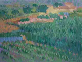 The Farm At Punta Lara, Nerja by Desmond Carrick, Oil on board, sold Oct 2021