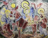 Basil Rakoczi, Procession, Oil on paper