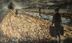 Michelle Rogers, Leaving - A Girl On A Dock, (DIPTYCH) Oil on canvas