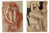 George Campbell, Nude Study (A Pair), Crayon