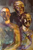 Oisin Breathnach, Three Figures, Oil on card