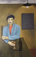 Reginald Gray, Le Buveur De Saint Just En Chausse, Tempera on canvas