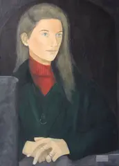 Portrait Of Magali Chartrier by Reginald Gray, Tempera on canvas, sold Oct 2021