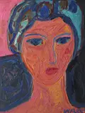 Carol Walker, Woman In Turqoise, Oil on canvas