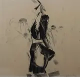John B. Vallely, Algerian Dancer, Charcoal