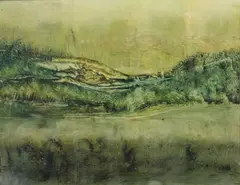 Geoff Rhind, Mountain Landscape, Oil on board
