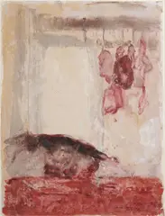 Camille Souter, The Slaughtered Cow, Ten Minutes Dead, Oil on paper