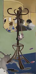 Micheal Farrell, Serie Au Bistro, Oil on canvas