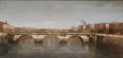 Grattan Bridge by Martin Mooney, Oil on board, sold Jun 2021