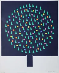 Patrick Scott, Christmas Card, Colour print
