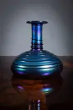 Siddy Langley, Blue Iridescent Trailed Pattern Vase, Glass
