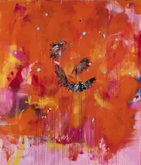 Tag Beckett, ://About Blank, Acrylic and spray paint on canvas