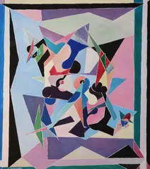 Michel Moreno, Composition, Gouache on card
