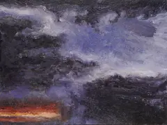 Sky With Sunset Ii by Bernadette Kiely, (1999/2000) Oil & wax on canvas, sold Apr 2025