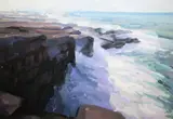 Brian Vahey, Cliffs Inis Meain, Oil on gesso paper