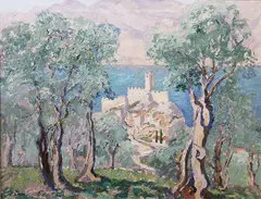 Letitia Marion Hamilton, Lake Garda (Scaliger Castle At Malcesina), Oil on canvas