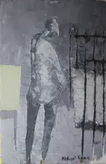 Michael Kane, Girl Undressing, Oil on canvas