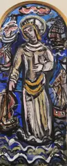 The Battle Of Lepanto - Study For Stained Glass Window by Evie Hone, Gouache, sold Mar 2021