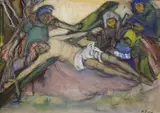 Kathleen Fox, The Nailing Of The Cross, Study, Gouache