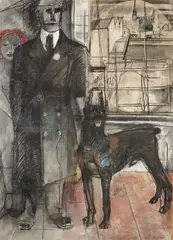 Charles Cullen, In The City, Mixed media