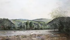 Charles Cundall, Fishing On The Riverbank