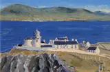 Ivan Sutton, Clare Island Lighthouse Overlooking Achill, Co. Mayo, Oil on board