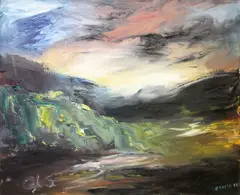 Edward Augustine McGuire, Sunset, Oil on canvas