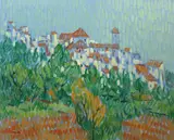 Desmond Carrick, French Village, Oil on board (unframed)