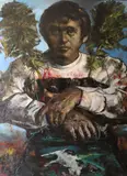 James Hanley, The Man Who Loves Plants, Oil on board