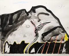 Blue Cloud by Michael Mulcahy, Watercolour and crayon, sold Mar 2021