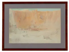 Charles Whymper, Hatashu's Temple At Deir El Bahari, 1913, Watercolour